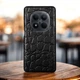Кожаная накладка Stenk Reptile Cover для Xiaomi Redmi Note 15 Pro 5G Чёрная (80403) - изображение 1