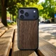 Кожаная накладка Stenk WoodBacker для Apple iPhone 17 Pro Чёрная (79975) - изображение 1