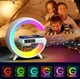 Настільна лампа RGB 4в1 Ring Light-G63 Bluetooth колонка з бездротовою зарядкою та будильником Біла - зображення 5