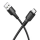 Кабель USB Borofone BX116, MicroUSB, 2.4A, 1m, Чорний - зображення 3