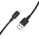 Кабель USB Borofone BX113, Silicone, Lightning, 2.4A, 3m, Чорний - зображення 3