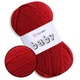 Пряжа YarnArt Baby, Бордо №3024, 100% акриловая детская нитка для игрушек, пинеток, пледов, одежды, для вязания спицами и крючком - изображение 1