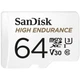 Карта памяти SanDisk 64GB microSDXC class 10 UHS-I U3 V30 High Endurance (SDSQQNR-064G-GN6IA) - изображение 1