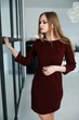 Жіноча тепла сукня із защипами LadyLike 50 Бордовий (ll2102800007444) - зображення 4