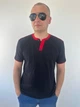 Футболка 3Д на гудзиках чорний/червоний р. 6XL - изображение 1