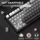Игровая беспроводная механическая клавиатура ATTACK SHARK X85 / Три режима подключения / White Jade Switch / Black - изображение 6