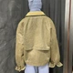Куртка женская демисезонная укороченная замшевая вельвет воротник one size хаки - изображение 4