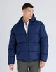 Мужская пуховая куртка US Polo Assn однотонная с капюшоном L синяя - изображение 1