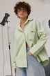 Котоновая рубашка с накладным карманом с надписью Lurex Салатовый One Size (102100) - изображение 5