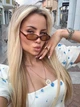 Окуляри сонцезахисні з вузькою прямокутною оправою та лінзою коричневого кольору Y2K Lolita Bayonetta Office Siren - зображення 6