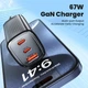 Сетевое зарядное устройство Toocki GaN 67W (USB + 2 Type-C) Black - изображение 3