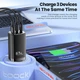 Сетевое зарядное устройство Toocki GaN 67W (USB + 2 Type-C) Black - изображение 6