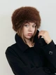 Женская шапка из искуссвенного меха FURGLAM коричневая с подкладом - изображение 1