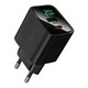 Адаптер мережевий HOCO Excellent charger with digital display CS83A |1USB/1Type C, PD/QC, 20W/3A| black 6942007664523 (Чорний) - изображение 2