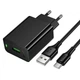Зарядное устройство с быстрой зарядкой QC3.0 и кабелем USB to Type-C HOCO CS92A 1USB Черный - изображение 3