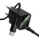 Зарядное устройство с быстрой зарядкой 20W и кабелем Type-C to Type-C HOCO CS83A 1USB, 1Type-C Черный - изображение 4