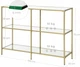 Консольний столик, консоль для вітальні Songmics VASAGLE GLAMOUR 100x73x30 Gold - зображення 2