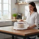 Тортівниця кругла з кришкою 33×12 см, харчовий пластик, Білий (053-WHITE) - зображення 4