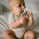 Игрушка погремушка с грызунком для младенцев Babyono Цветочек 3м+ 8х11 см розовая 1586 - изображение 3