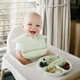 Дитячий нагрудник силіконовий для харчування 6м+ Babyono з застібкою 30x28 см зелений - зображення 2