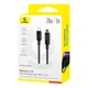 Кабель Baseus Текстильна обплетення Швидка зарядка USB-C Lightning 20W 1м Чорний - зображення 2
