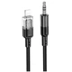 Кабель Hoco UPA27 прозрачный цифровой аудиокабель Lightning 3.5mm текстильная оплётка черный 1.2м - изображение 3