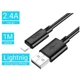 Кабель Hoco X88 Lightning 2.4A з пластиковим обплетенням для iPhone чорний - зображення 3