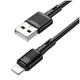 Кабель Hoco X83 Lightning 2.4A для iPhone Черный Пластиковая оплётка - изображение 6