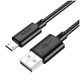 Кабель Hoco X88 Micro USB 2.4A с пластиковой оплеткой черный 1м - изображение 3