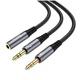 Кабель Hoco UPA21 2-in-1 3.5mm аудио адаптер металл серый - изображение 10