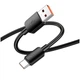 Кабель Hoco X96 Hyper Type-C 100W 0.25м Пластикова оплетка Чорний - зображення 5