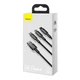 Кабель Baseus Tungsten 3 в 1 USB to M+L+C 3.5A 1.5м Черный - изображение 4