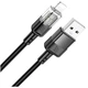 Кабель Hoco U129 прозорий Lightning 1.2м текстильна обплетення для iPhone чорний - зображення 7