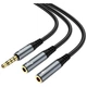 Кабель Hoco UPA21 2-in-1 3.5mm female to 2x 3.5mm male Сірий - зображення 4