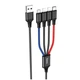 Кабель Hoco X76 4 в 1 черный для iPhone и Android с поддержкой быстрой зарядки Type-C Micro USB - изображение 1