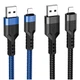 Кабель Hoco U110 Lightning текстильна обплетення 1.2 м для iPhone чорний - зображення 6