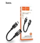 Кабель Hoco U107 текстильний Type-C male Lightning female 0.1м чорний - зображення 3