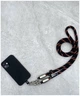 Шнурок на шею для телефона Rope Stripe Cord черный и оранжевый аксессуар для удобного ношения и украшения - изображение 1