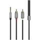 Кабель Hoco UPA10 RCA 3.5mm Пластикова оплетка Сірий 1.5м - зображення 6