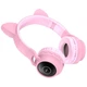 Наушники Bluetooth Hoco W27 Cat Ear беспроводные для музыки и звонков с подсветкой розовые 5 часов воспроизведения - изображение 3