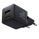 Мережевий зарядний пристрій Baseus Palm Fast Charger USB-C + USB-A 20W EU Cluster Black - зображення 2