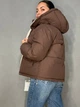 Куртка жіноча Fashions 87257 двостороння пуффер з капюшоном L коричнева з бежевим - зображення 5