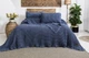 Вафельне покривало Norah Indigo 240x260см +2 наволочки 50x70см Saheser 000345068 - зображення 1