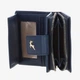 Женский кожаный кошелек Ashwood X30 Navy — Компактный вертикальный на кнопке, Внешняя монетница, RFID-защита, Натуральная зернистая кожа, Темно-синий - изображение 5