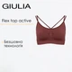 Женский бесшовный топ с перекрестными бретелями Giulia FLEX TOP ACTIVE XXS/XS Brown-hot chocolate, топ для фитнеса, спортивный из микрофибры - изображение 1