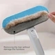 Щетка 2-в-1 для удаления шерсти собак и кошек 3 in 1 Pet Hair Remover сине-серая, двусторонняя, моющаяся, для ковров и мебели, пластиковая ручка 45 см (насадка 18 см), арт. ТМ22 - изображение 1