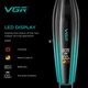 Триммер VGR V-974 GREEN, 8000 RPM, 4 насадки, LED display современное аккумуляторное устройство для стрижки волос, бороды и окантовки. - изображение 2