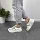 Женские кроссовки ITstyle кожаные Белые с оливковыми вставками 40 (506955) - изображение 9