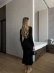 Жіноча силуетна сукня міді з мереживом Uaclothes 42-44 Чорний (like36768-171941349) - зображення 5