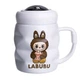 Чашка фарфоровая с крышкой Labubu 400 (мл) подарочная кружка прикольная чашка для детей на подарок Белый с темно-коричневым FM-54C - изображение 5